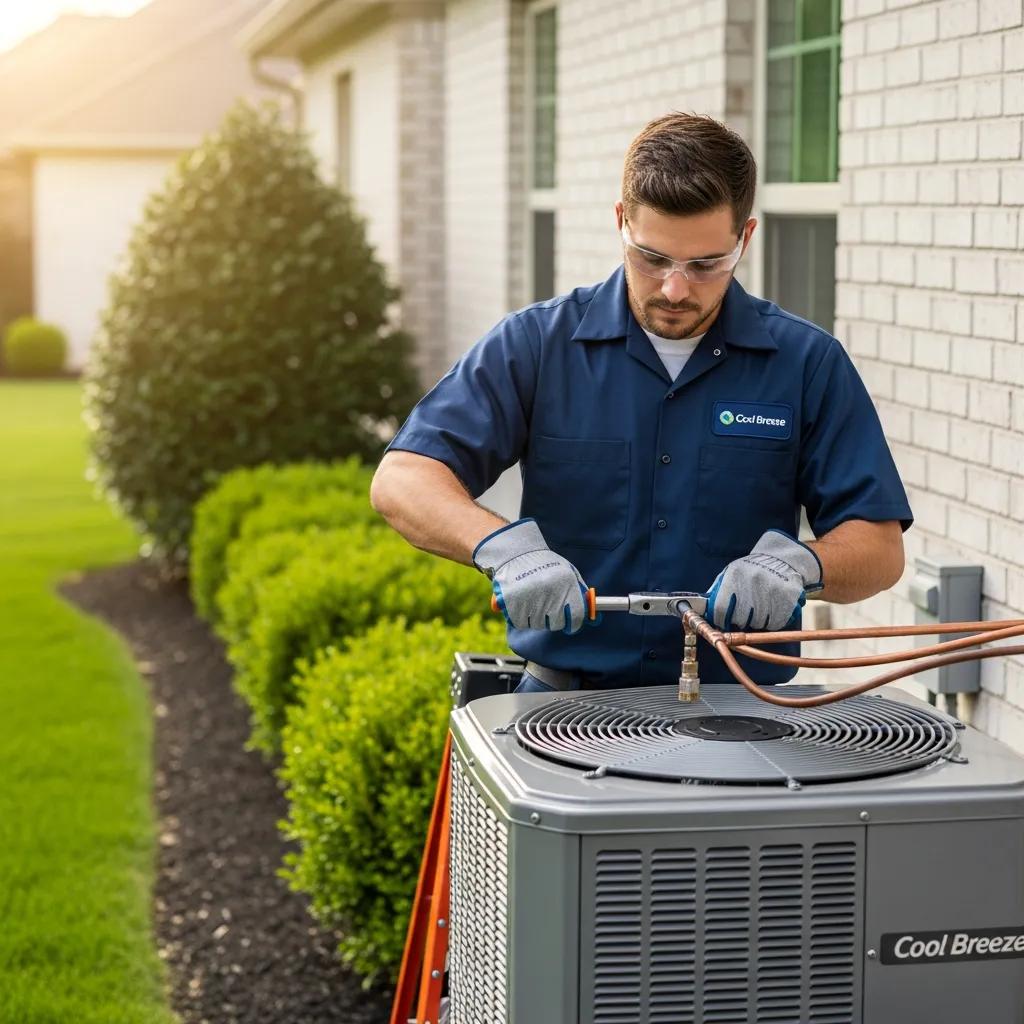 hvac technician installing an air conditioning unit in a residential home 9276b0d7 3ab8 4a07 a661 01e23019a60d