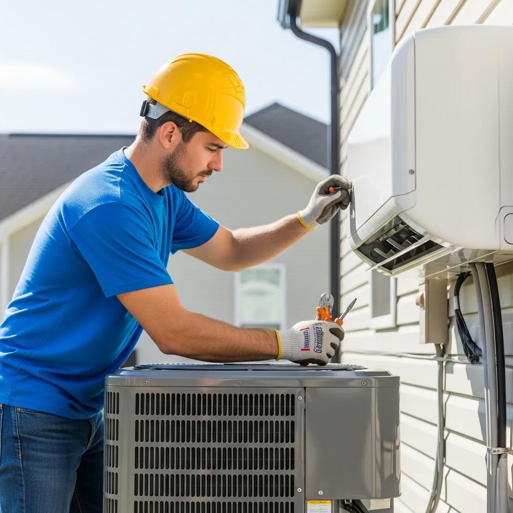 hvac technician installing an air conditioning unit in a south carolina home showcasing comfort and efficiency 4191115f ece0 4c9e 87dc 53fd78098c14