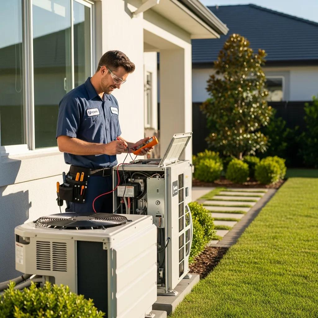 hvac technician servicing an air conditioning unit in a residential home showcasing professional hvac services 50d571d8 be8a 46df ba9e 728e4fe5abbc