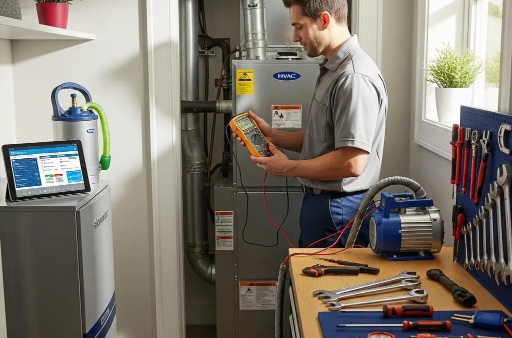 Modern HVAC system maintenance in a home environment