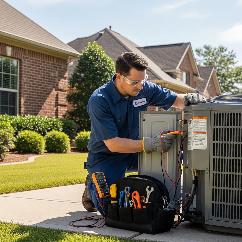 professional hvac technician servicing an air conditioning unit in a residential setting aa9efbe9 06f9 4565 8bdd 7349515319ca