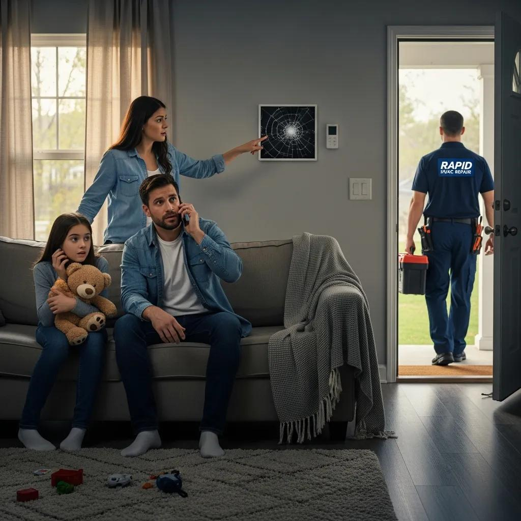 Family concerned about HVAC issues with technician arriving