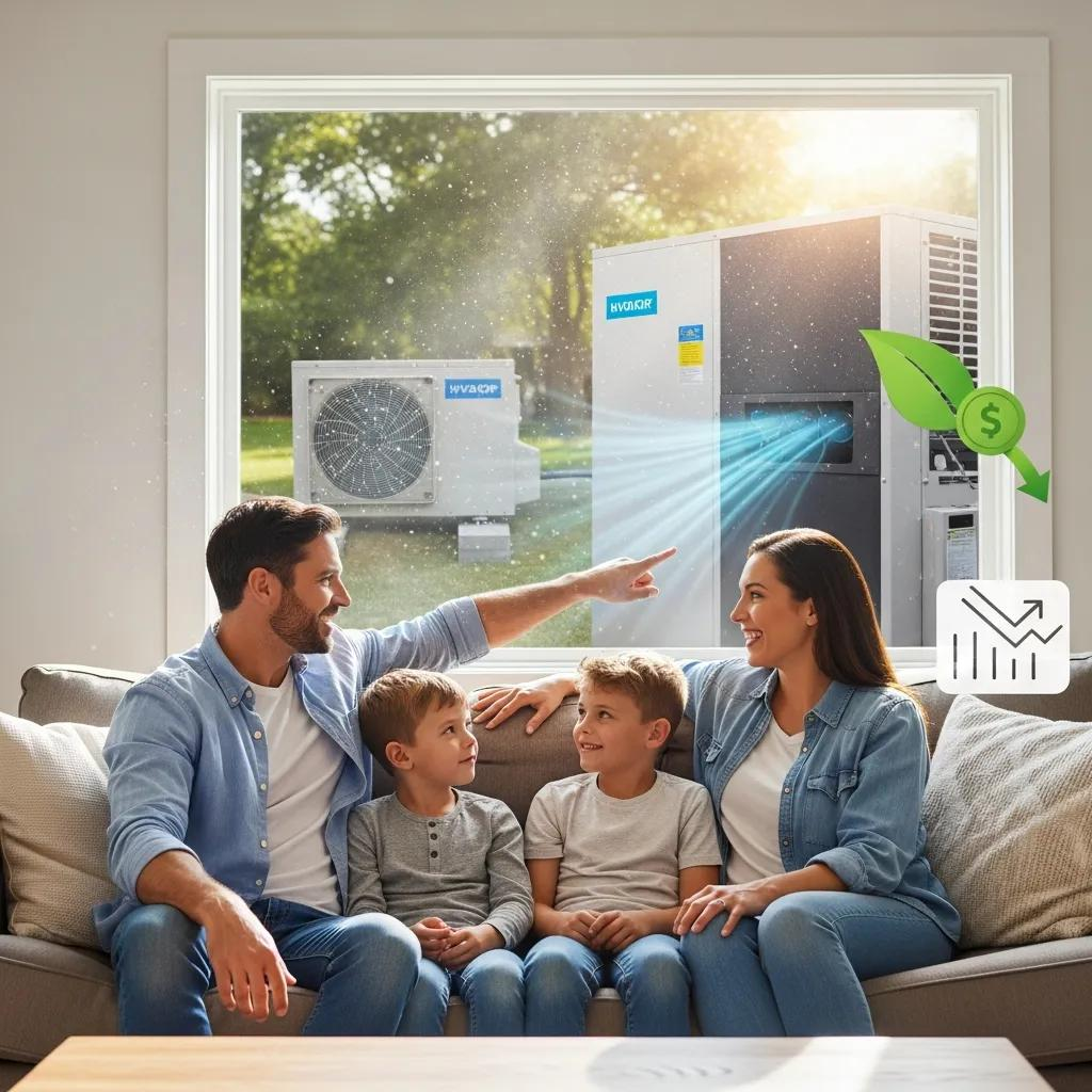 Family enjoying a comfortable home environment with energy-efficient HVAC system