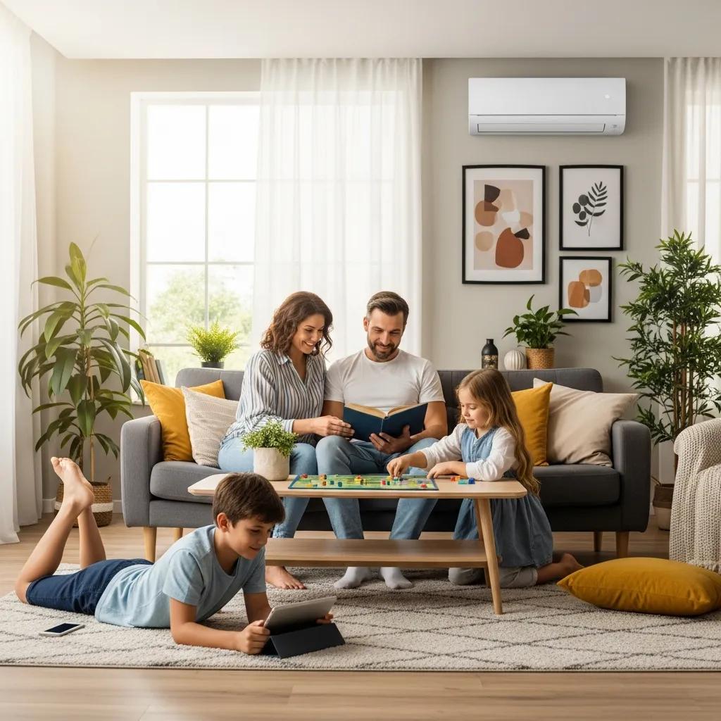 A Greenville family enjoying cool indoor air &mdash; timely AC repair keeps homes comfortable