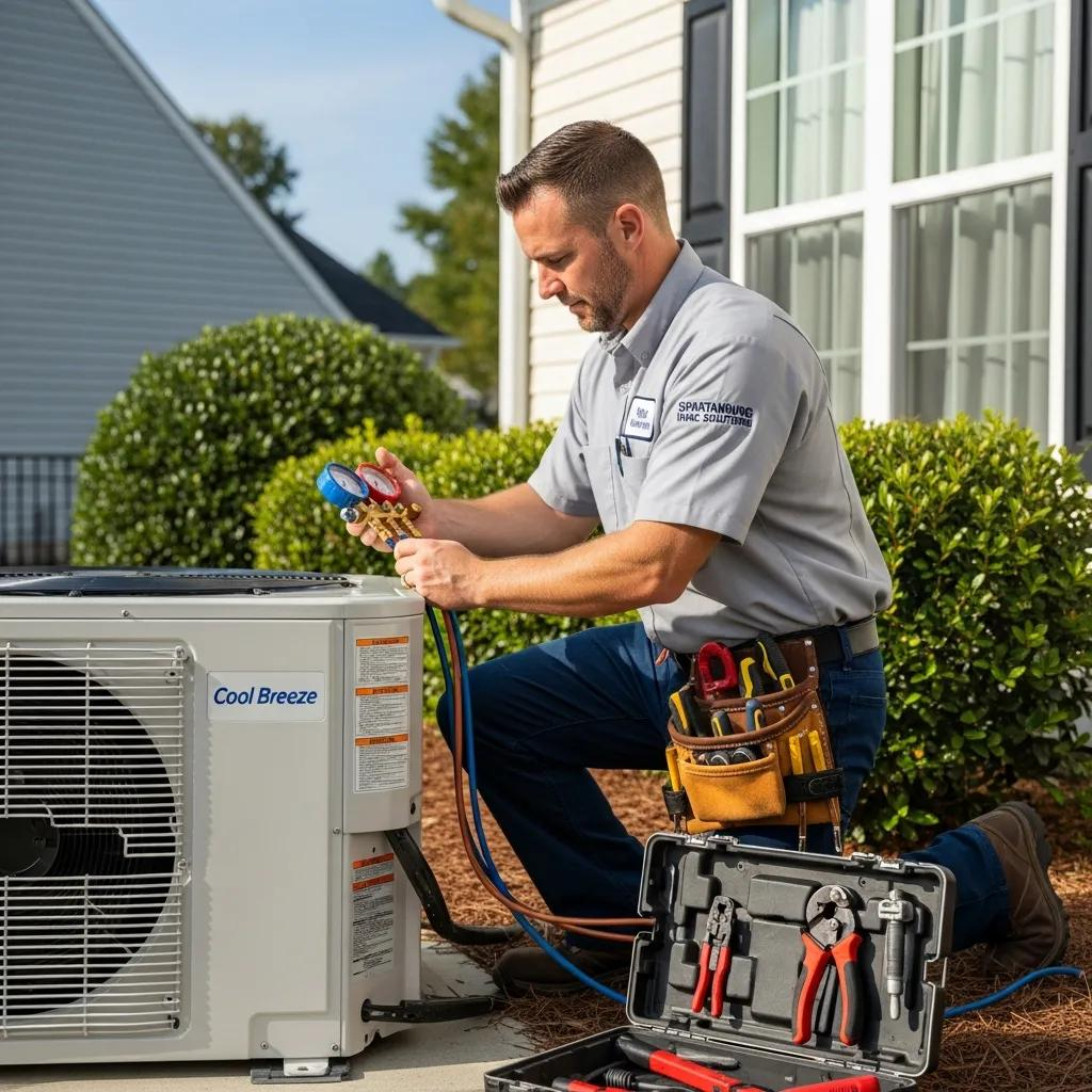 hvac technician installing an air conditioning unit in a spartanburg home fc949f9d 7fa4 4952 bab3 54f4c0beb483
