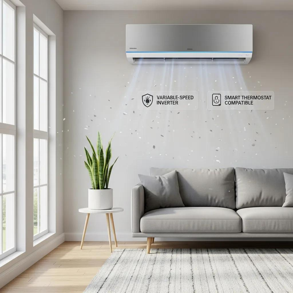 Modern energy-efficient HVAC system installed in a stylish home